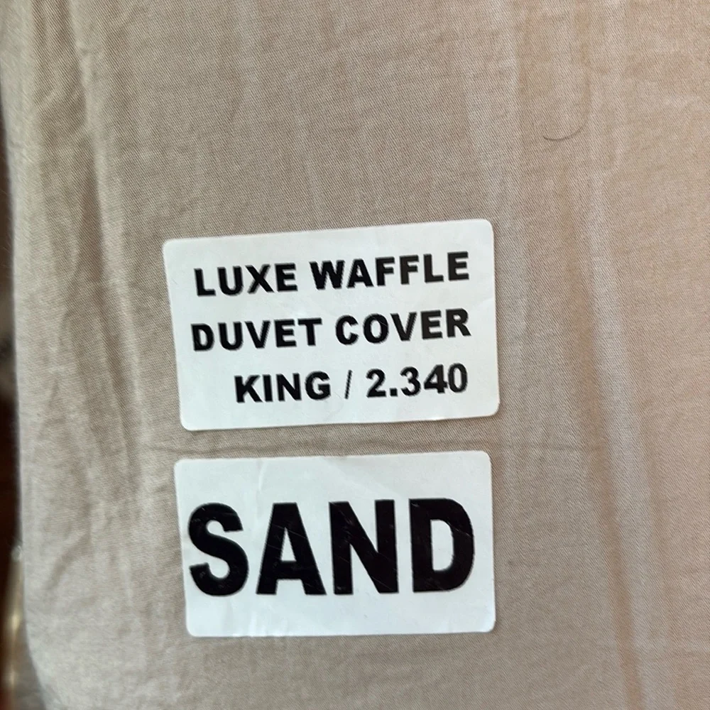 QUINCE Organic Luxe Waffle Duvet Cover King/Cal King Sand